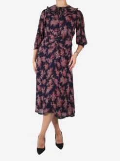 Blue Floral Printed Dress - Size UK 10 -The Dress Suite IMG 0004 4f9adf56 a3e5 44b6 9fa3 cf405d3daa02