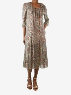 See By Chloé Multicolour Printed Neck-tie Dress - Size UK 6