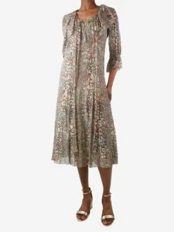 See By Chloé Multicolour Printed Neck-tie Dress - Size UK 6 -The Dress Suite IMG 0079 f5090e64 37e4 4ed3 91a8 9761e41fe651