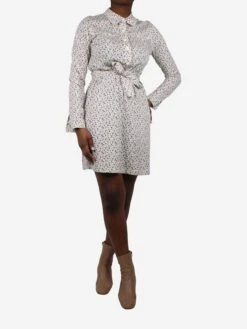 A.P.C. Green Floral Dress With Belt - Size M