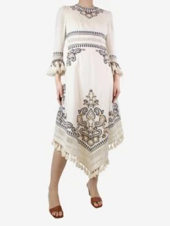 Zimmermann Cream Embroidered Linen Midi Dress - Size UK 10 -The Dress Suite IMG 0163 c2294e7c c280 4d58 9759 6c5748dd7297