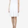 White Sleeveless Pleated Midi Dress - Size UK 8