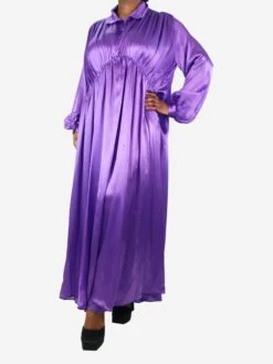 FORTE_FORTE Purple Silk Satin Dress - Size UK 12 -The Dress Suite IMG 0181 a8aab05a 7f38 4cce 9d90 119b44c82229