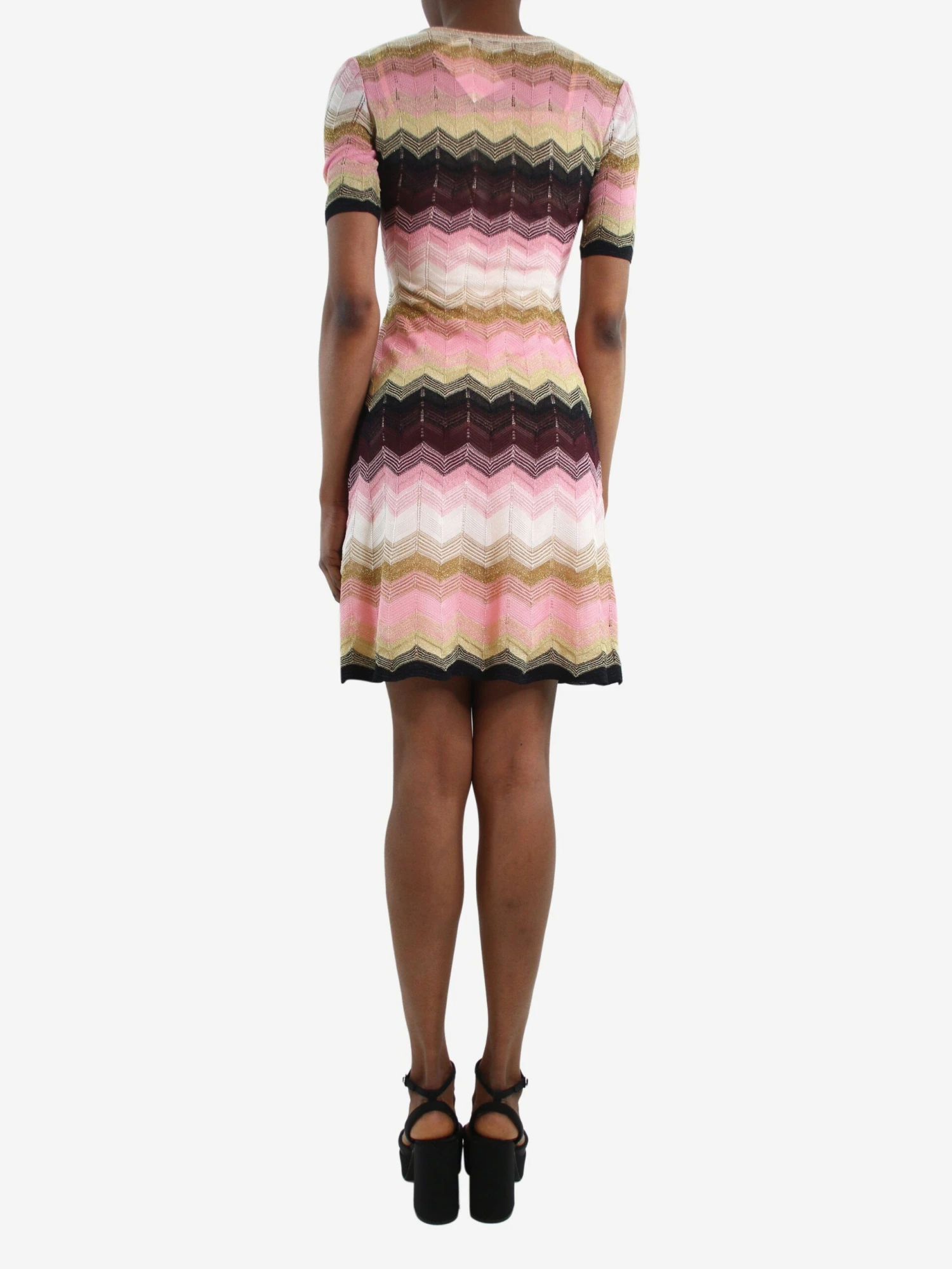 M Missoni Pink Zigzag Pattern Lurex Dress - Size IT 38 4 M Missoni Pink Zigzag Pattern Lurex Dress - Size IT 38 - Image 2