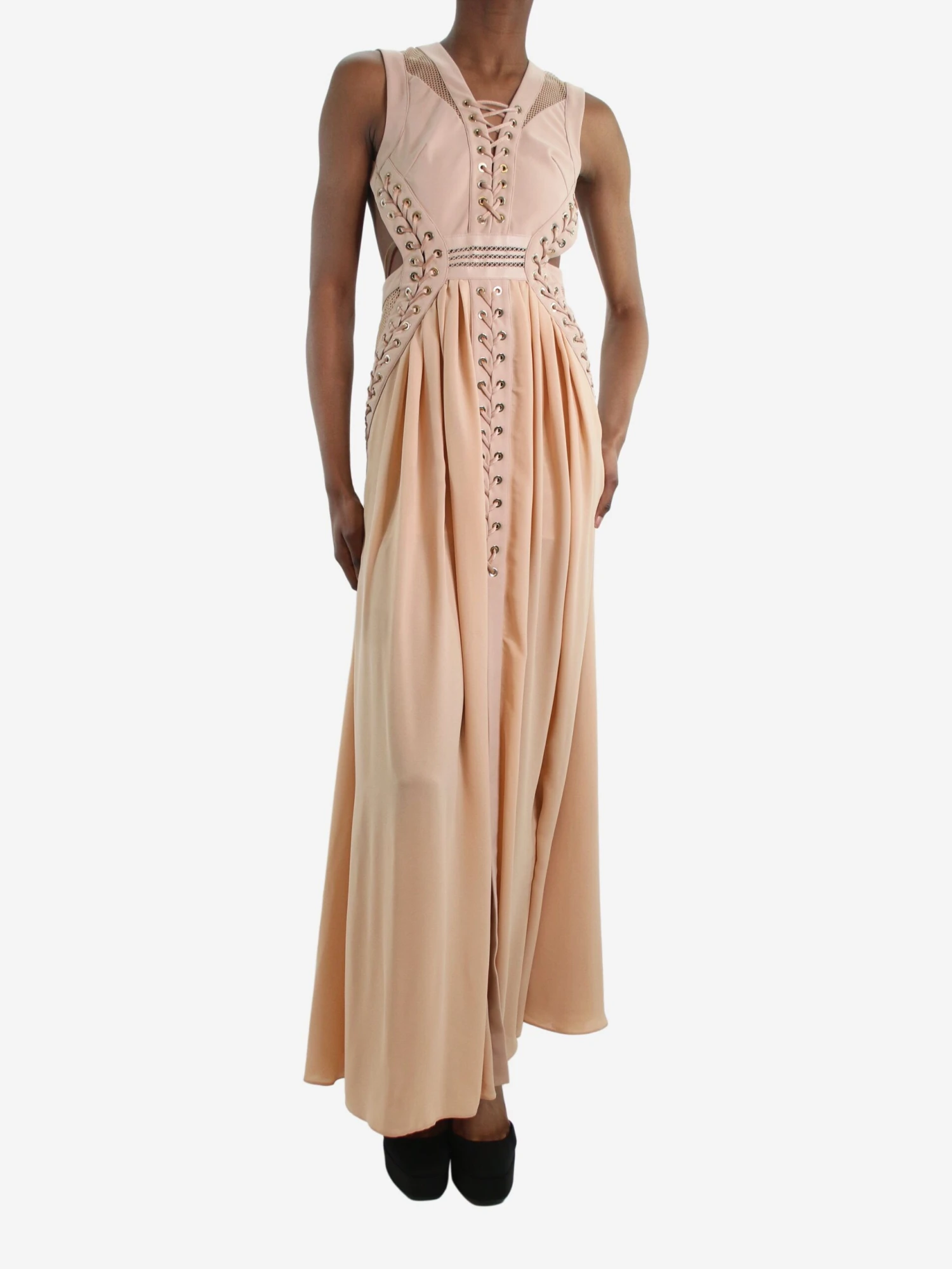 Elisabetta Franchi Pink Open-back Laced Dress - Size IT 38 3 Elisabetta Franchi Pink Open-back Laced Dress - Size IT 38