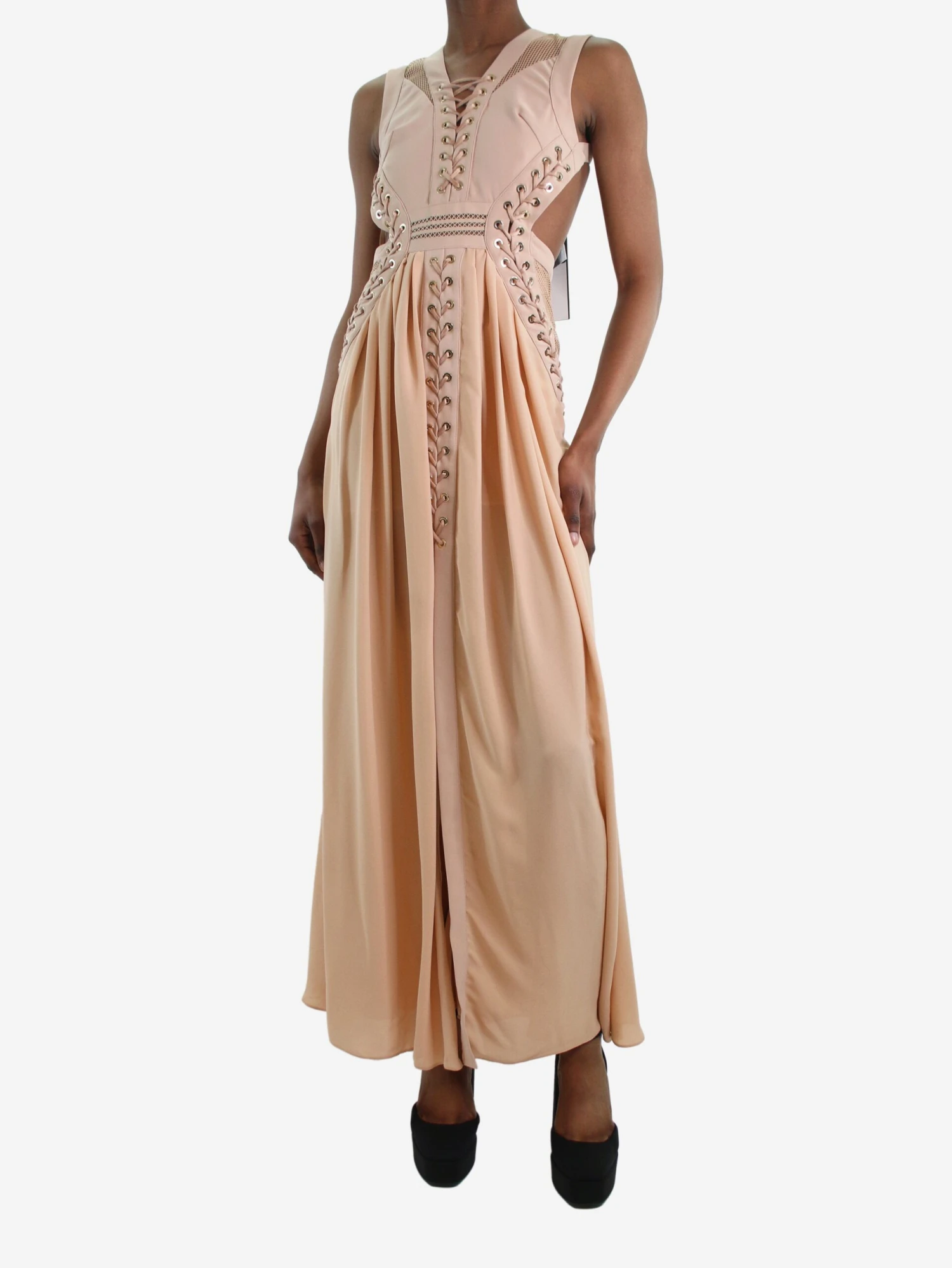 Elisabetta Franchi Pink Open-back Laced Dress - Size IT 38 5 Elisabetta Franchi Pink Open-back Laced Dress - Size IT 38 - Image 3