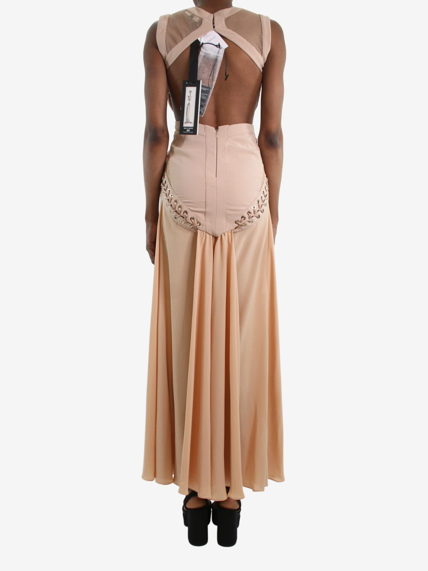 Elisabetta Franchi Pink Open-back Laced Dress - Size IT 38 4 Elisabetta Franchi Pink Open-back Laced Dress - Size IT 38 - Image 2