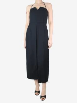 Black Pleated Halterneck Dress - Size UK 10 7 Black Pleated Halterneck Dress - Size UK 10 -The Dress Suite IMG 0365