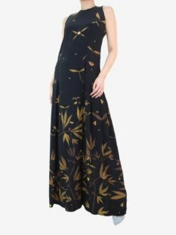 Mother Of Pearl Black Printed Sleeveless Silk Dress - Size UK 8 -The Dress Suite IMG 0682
