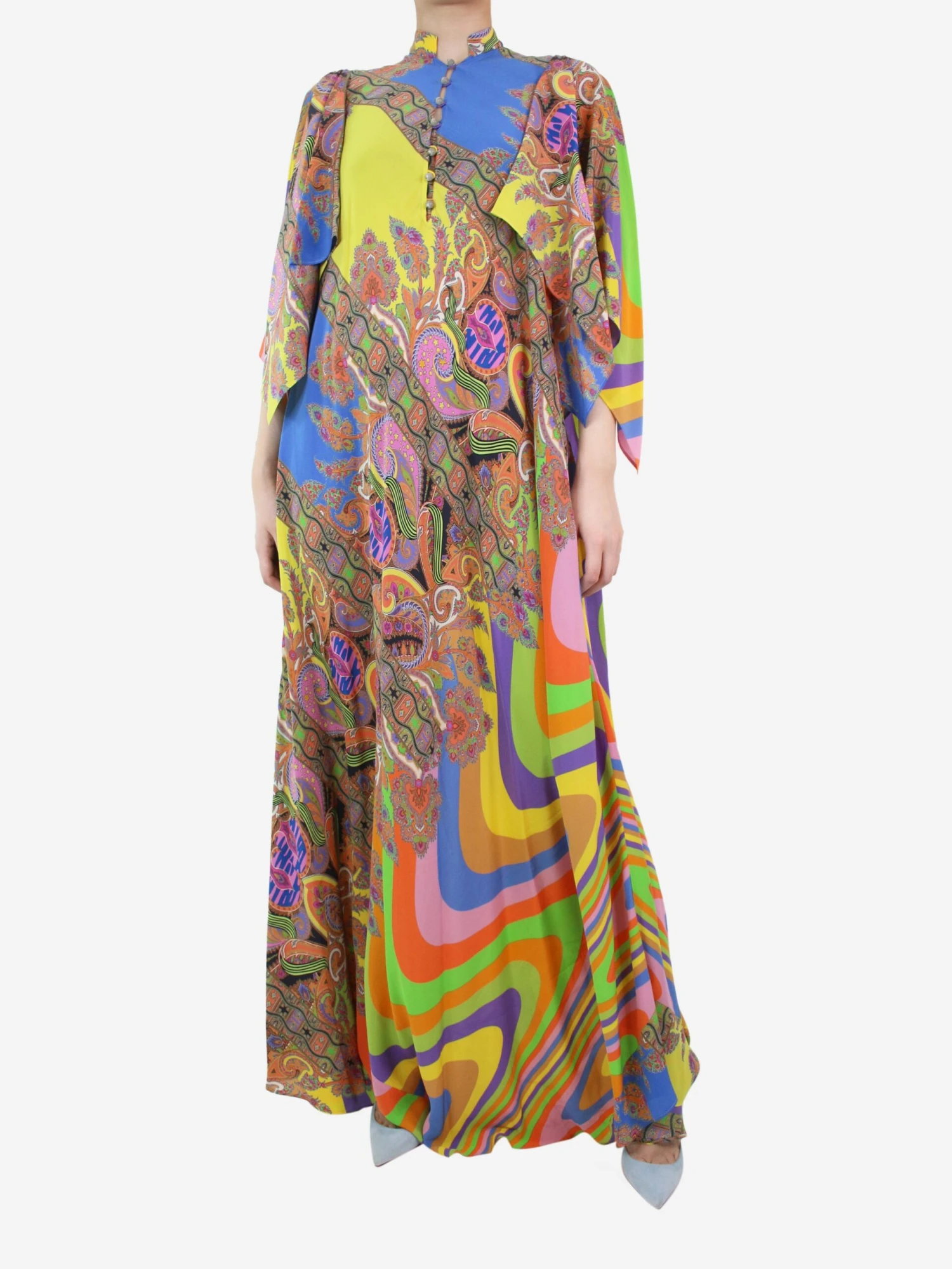 Etro Multi Paisley Printed Maxi Silk Dress - Size UK 8 5 Etro Multi Paisley Printed Maxi Silk Dress - Size UK 8 - Image 3
