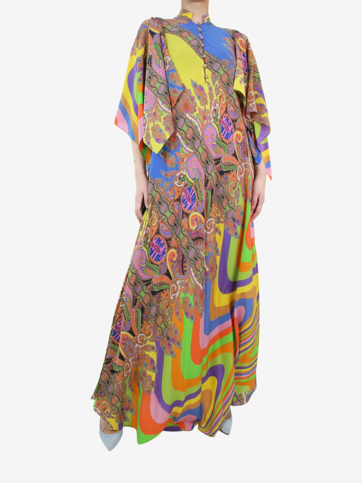 Etro Multi Paisley Printed Maxi Silk Dress - Size UK 8 3 Etro Multi Paisley Printed Maxi Silk Dress - Size UK 8