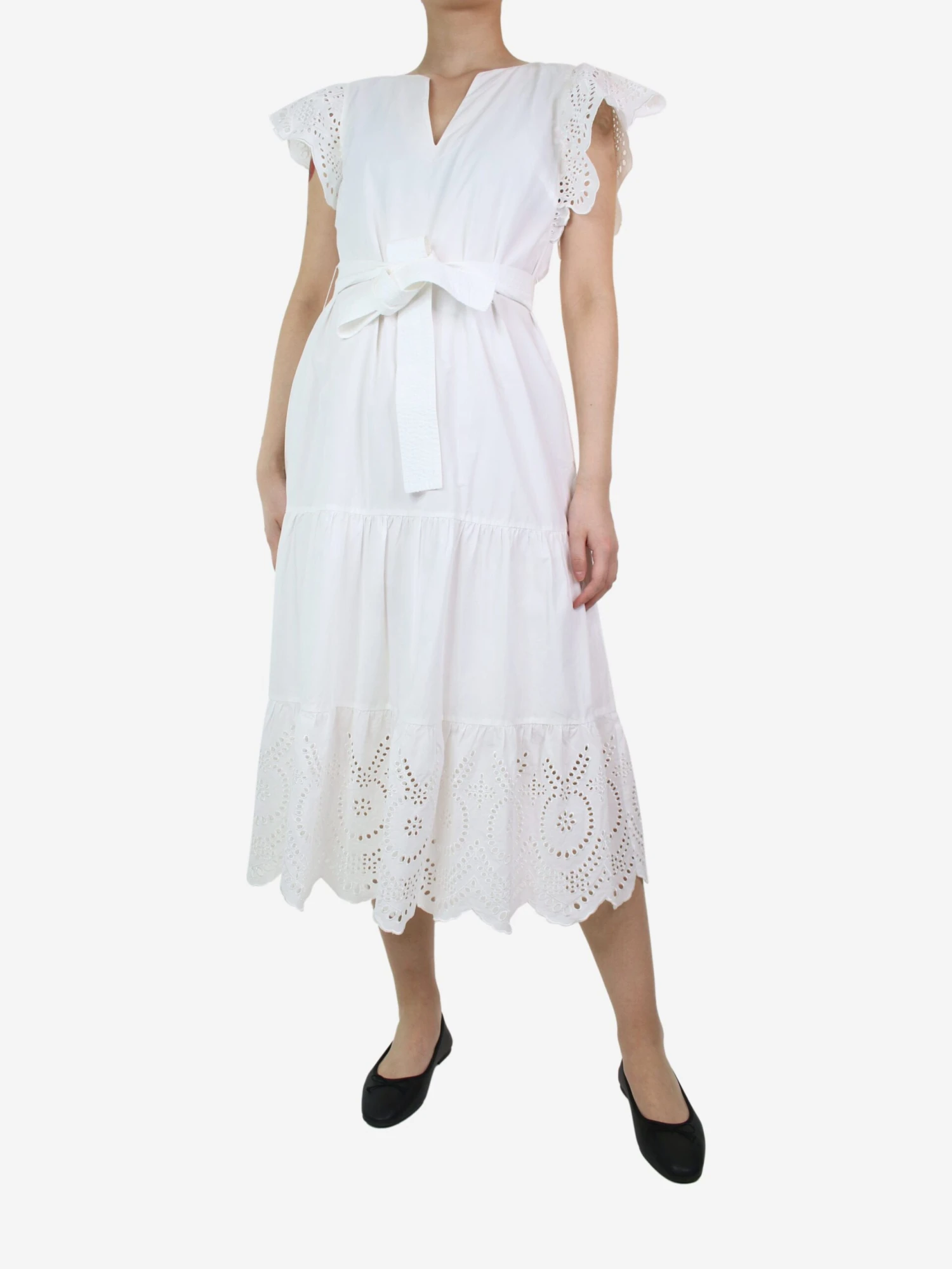 Spring 2025's Must-Have Dresses: Effortless Elegance for Every Occasion 2 RAILS White Short-sleeved Embroidered Midi Dress