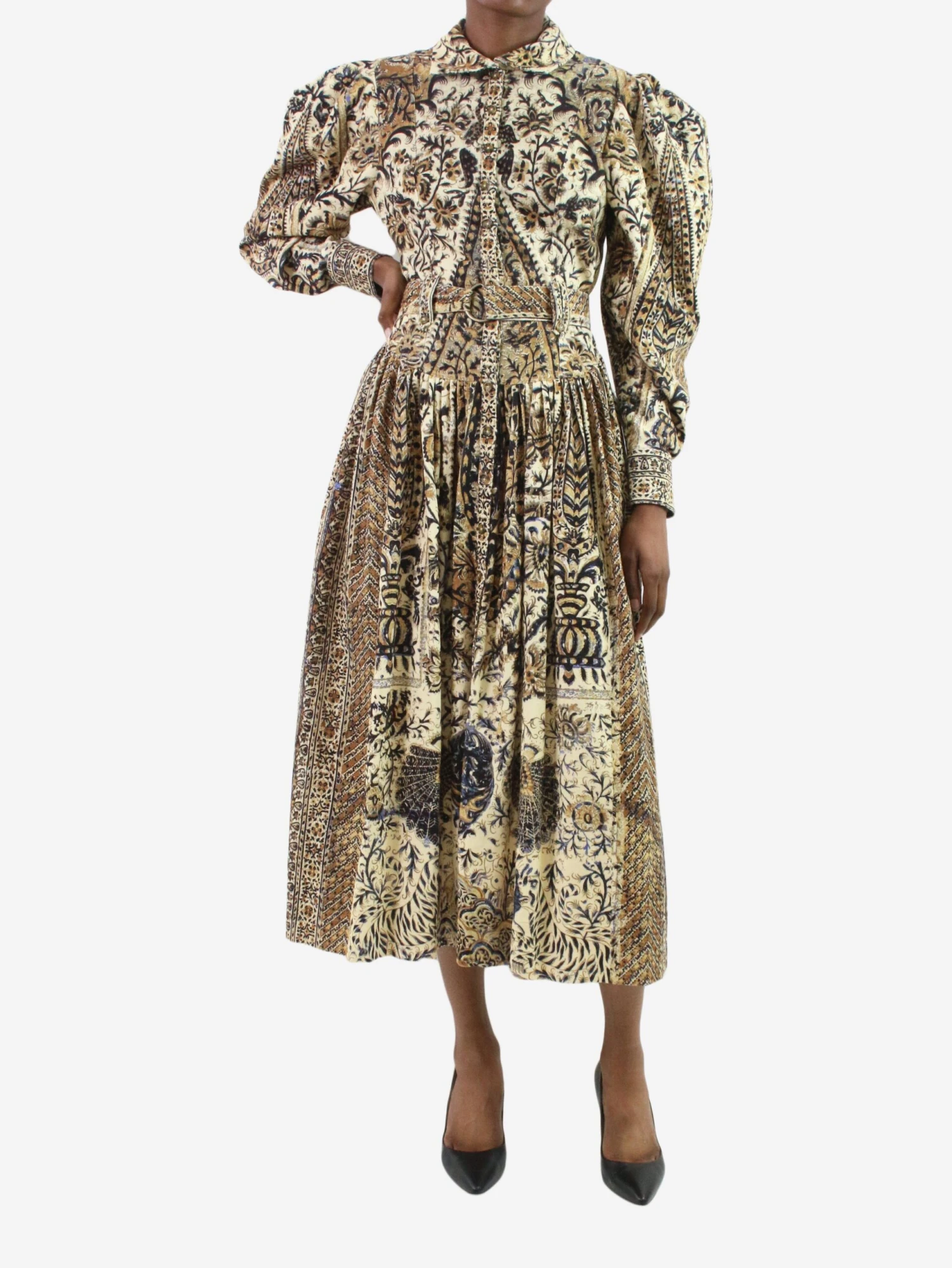 ULLA JOHNSON Yellow Printed Midi Dress - Size US 4 5 ULLA JOHNSON Yellow Printed Midi Dress - Size US 4 - Image 3