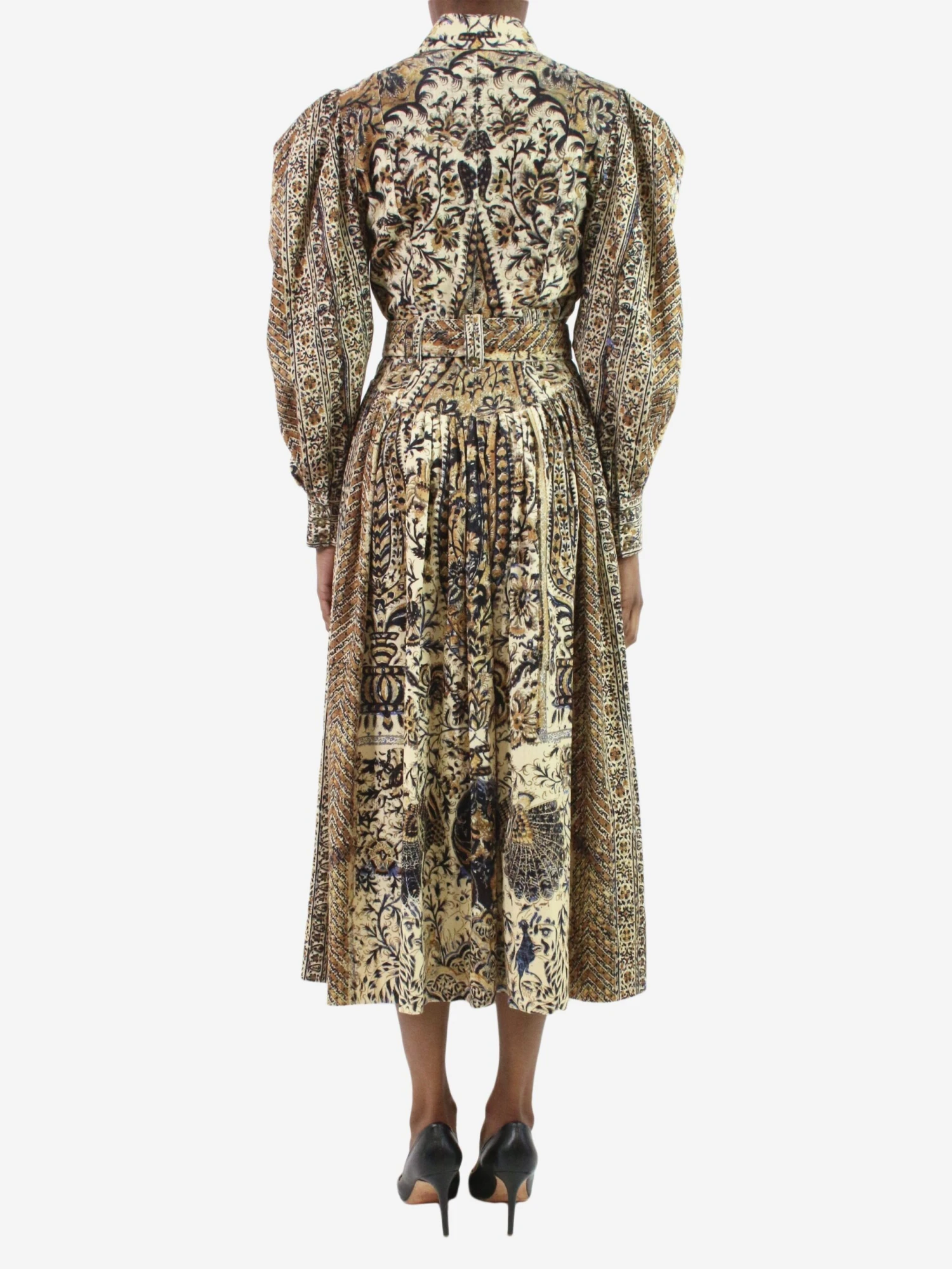 ULLA JOHNSON Yellow Printed Midi Dress - Size US 4 4 ULLA JOHNSON Yellow Printed Midi Dress - Size US 4 - Image 2