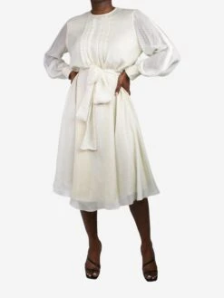 Cream Polka Dot Dress - Size US 12