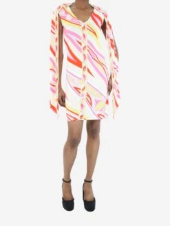 Emilio Pucci Multi Sleeveless Printed Tie Neck Dress - Size UK 8 -The Dress Suite IMG 2766 cbedf996 6850 4ed5 a881 b5f772e39719
