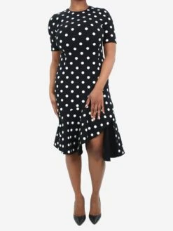 Oscar De La Renta Black Short-sleeved Polka Dot Dress - Size UK 12 -The Dress Suite IMG 3111 1a9a262e 8324 447a b7cc ef220cc41704