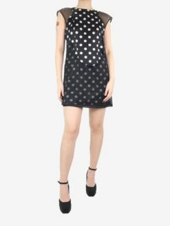 Junya Watanabe Black Mesh Polka Dot Dress - Size UK 8