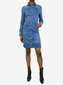 STELLA MCCARTNEY Blue Long-sleeved Denim Shirt Dress - Size IT 38