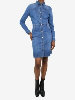STELLA MCCARTNEY Blue Long-sleeved Denim Shirt Dress - Size IT 38 -The Dress Suite IMG 3805 5eed4f6e be40 4100 baaf 4f1dd42ff915