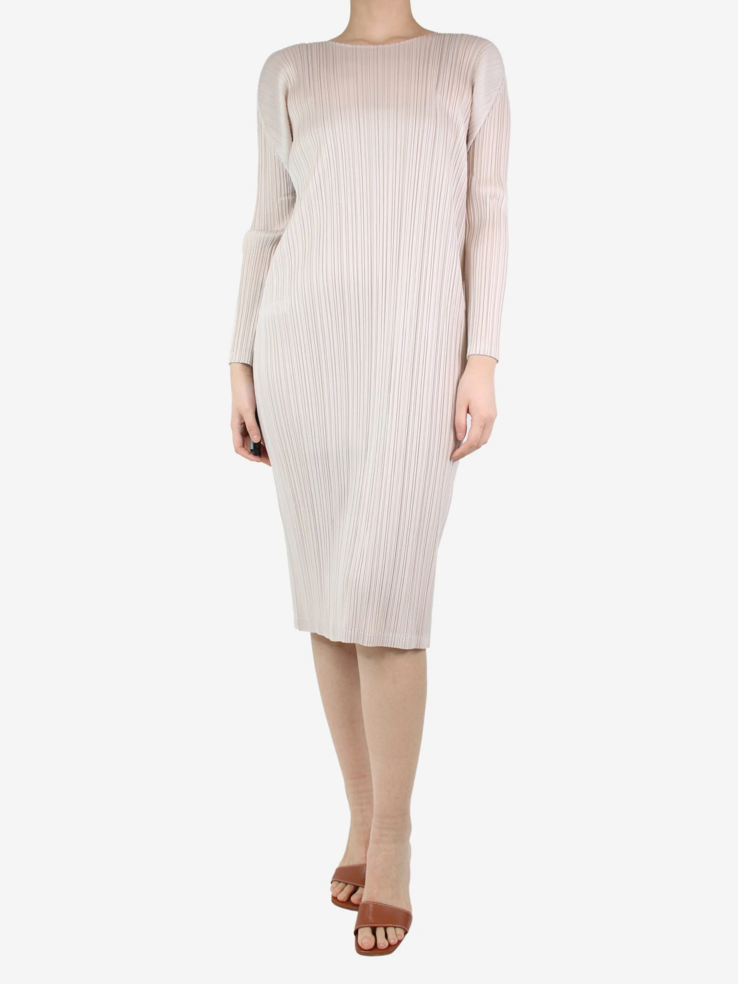 Cream Pleated Dress - Size UK 10 3 Cream Pleated Dress - Size UK 10