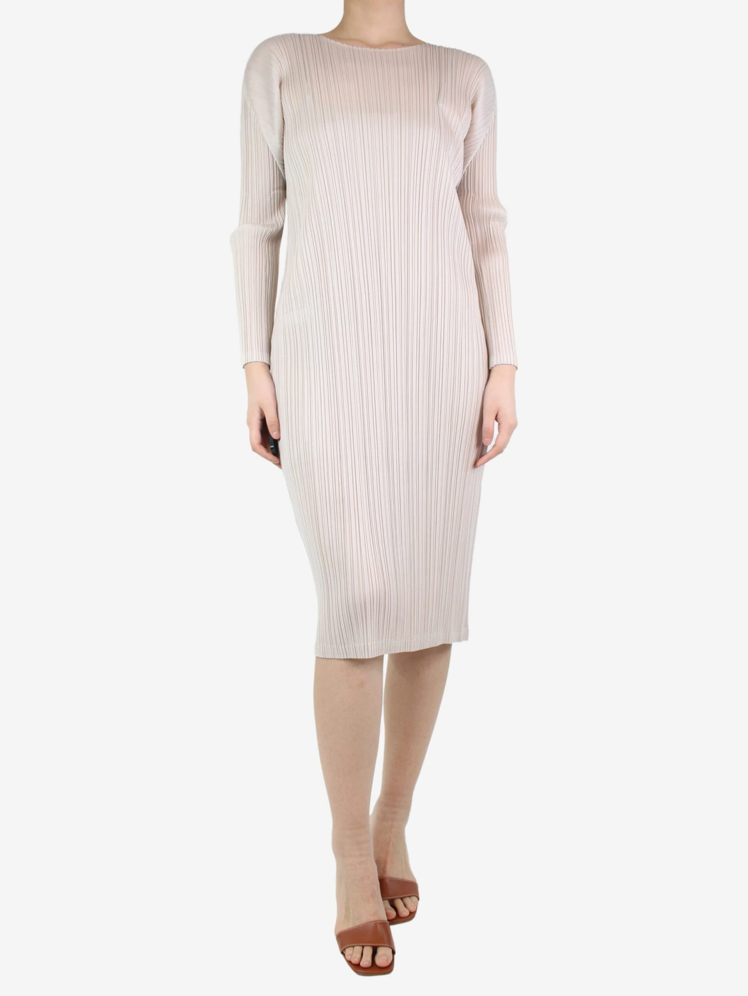Cream Pleated Dress - Size UK 10 5 Cream Pleated Dress - Size UK 10 - Image 3