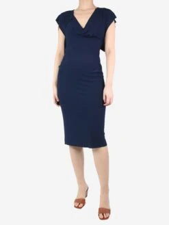 Dark Blue Short-sleeved Dress - Size UK 10 7 Dark Blue Short-sleeved Dress - Size UK 10 -The Dress Suite IMG 3997 ed4887e3 8729 4216 9c8c 0f11acd27bc1