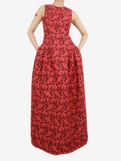 Erdem Burgundy Sleeveless Floral Jacquard Dress - Size UK 10 -The Dress Suite IMG 4060 aaf95a24 268d 4d10 9396 74ef0bfb6b6d