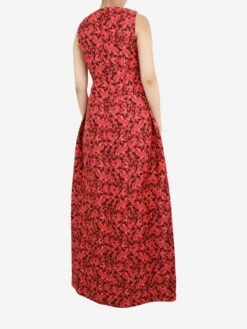 Erdem Burgundy Sleeveless Floral Jacquard Dress - Size UK 10 -The Dress Suite IMG 4061 af8b8fee e78b 4744 9c9f 1ce5f16eca95