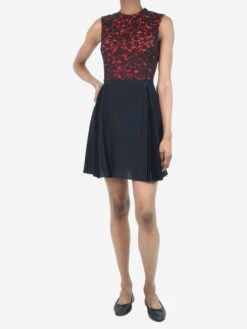 Miu Miu Black Lace Pleated Dress - Size IT 38