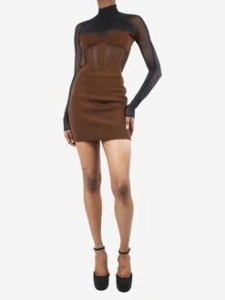 Mugler Brown Sheer High-neck Dress - Size UK 4 7 Mugler Brown Sheer High-neck Dress - Size UK 4 -The Dress Suite IMG 4751 99ae9061 343c 4026 b879 4658e1a33d3e