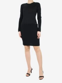 Chanel Black Sparkly Ribbed Knit Dress - Size UK 10 -The Dress Suite IMG 4792 96273b3e 73ad 4775 a2bb 21aa22fde269