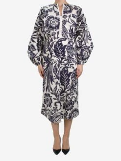 JOHANNA ORTIZ Blue Floral Printed Midi Dress - Size UK 10 -The Dress Suite IMG 5008 cafd5433 d600 4495 8d66 3e29739dac1b