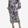 JOHANNA ORTIZ Blue Floral Printed Midi Dress - Size UK 10