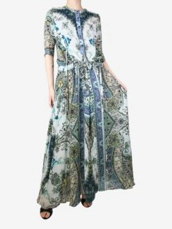 Etro Green Floral Printed Dress - Size UK 8 -The Dress Suite IMG 5104