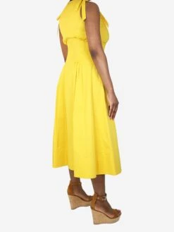 Oscar De La Renta Yellow Sleeveless Knot Dress - Size UK 14 -The Dress Suite IMG 5267 56c985d5 57f5 4c78 95bc 31b43a17acea
