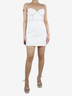 SELF PORTRAIT White Bejewelled Corset Mini Dress - Size UK 8 -The Dress Suite IMG 5396 d6436f9a 0f6b 4e67 b4d1 db82503c5415