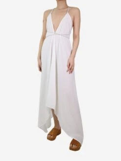 White Halterneck Dress - Size UK 8