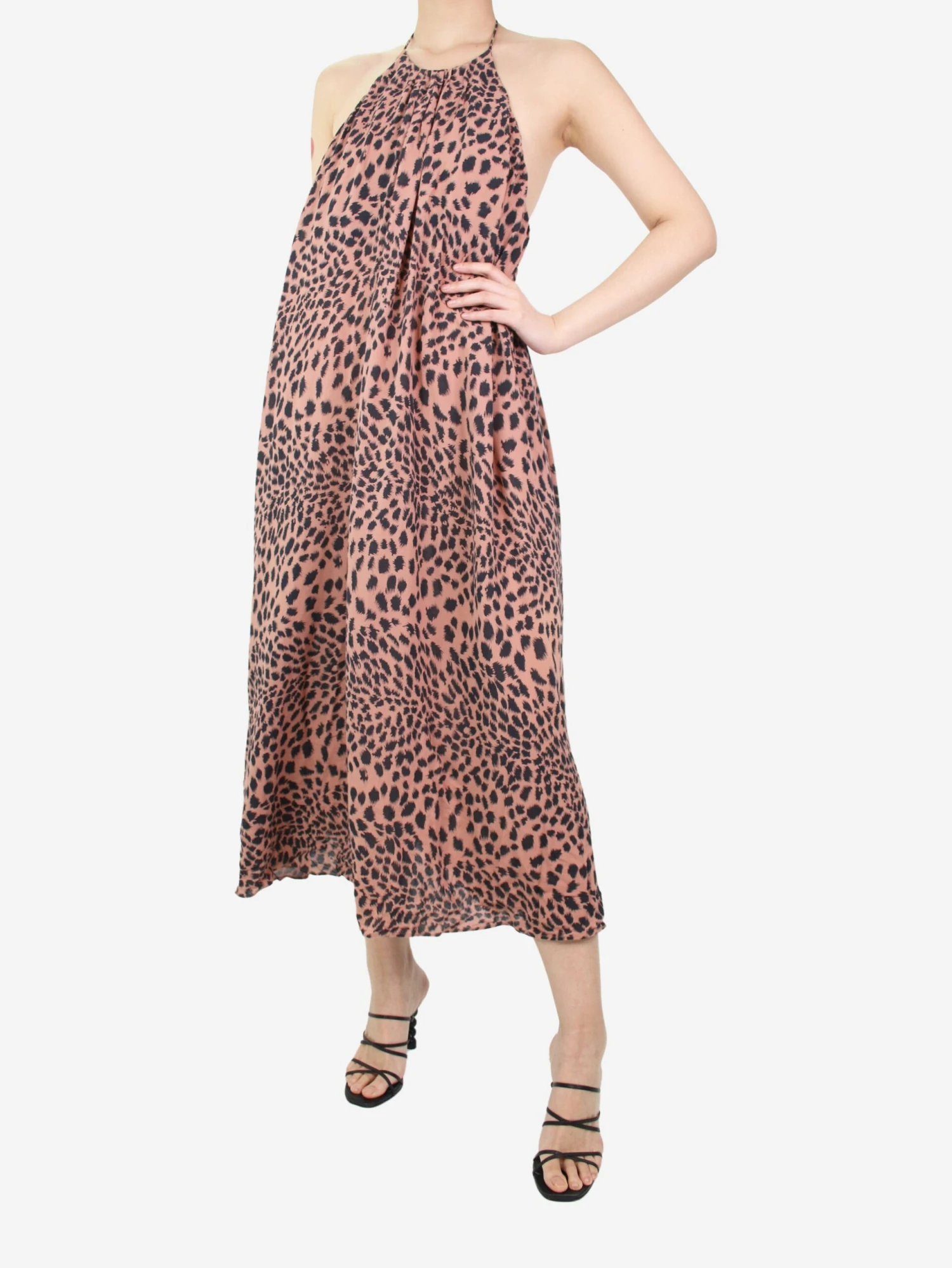 Zimmermann Pink Animal Print Halterneck Dress - Size UK 8 3 Zimmermann Pink Animal Print Halterneck Dress - Size UK 8