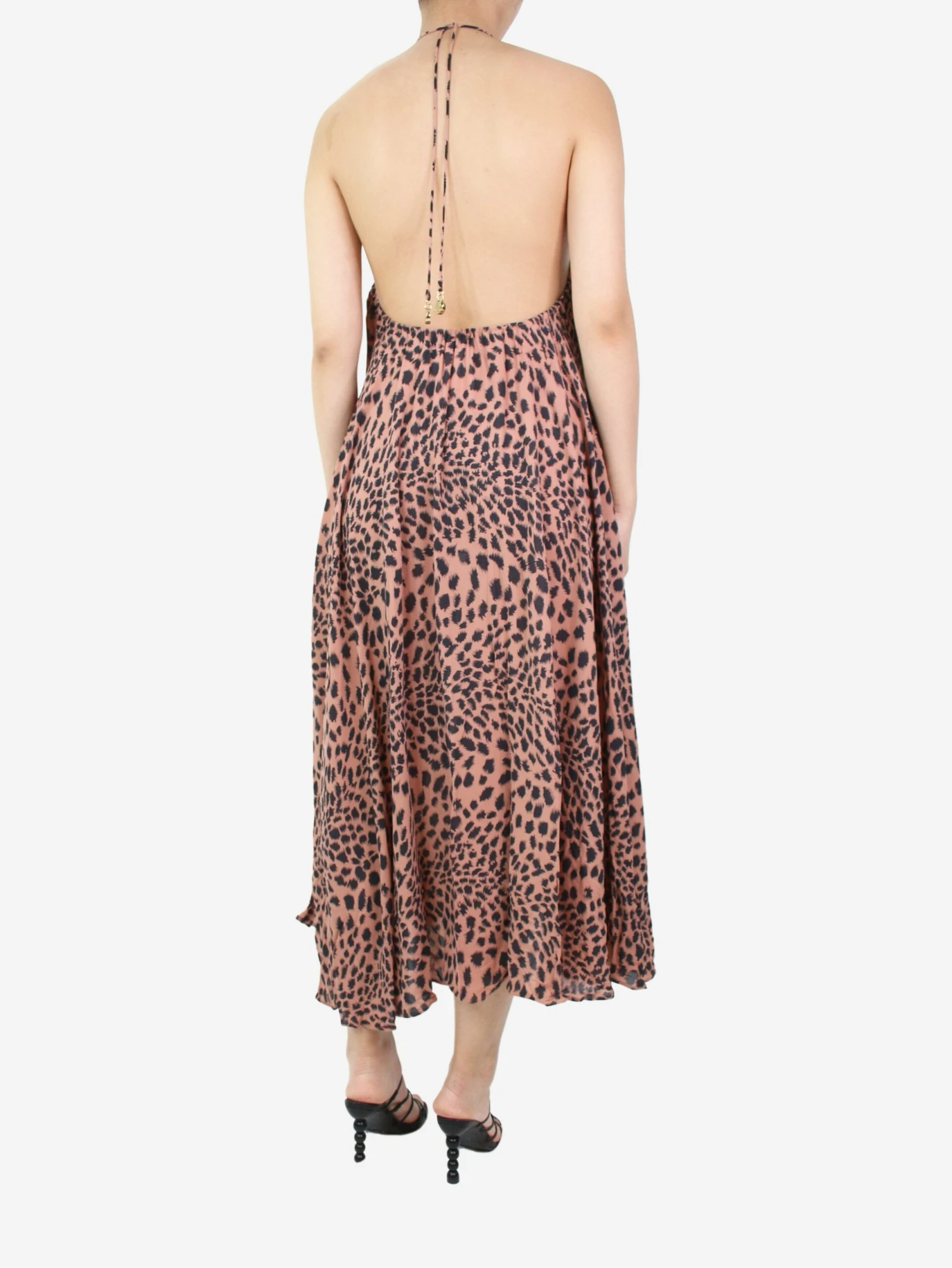 Zimmermann Pink Animal Print Halterneck Dress - Size UK 8 4 Zimmermann Pink Animal Print Halterneck Dress - Size UK 8 - Image 2