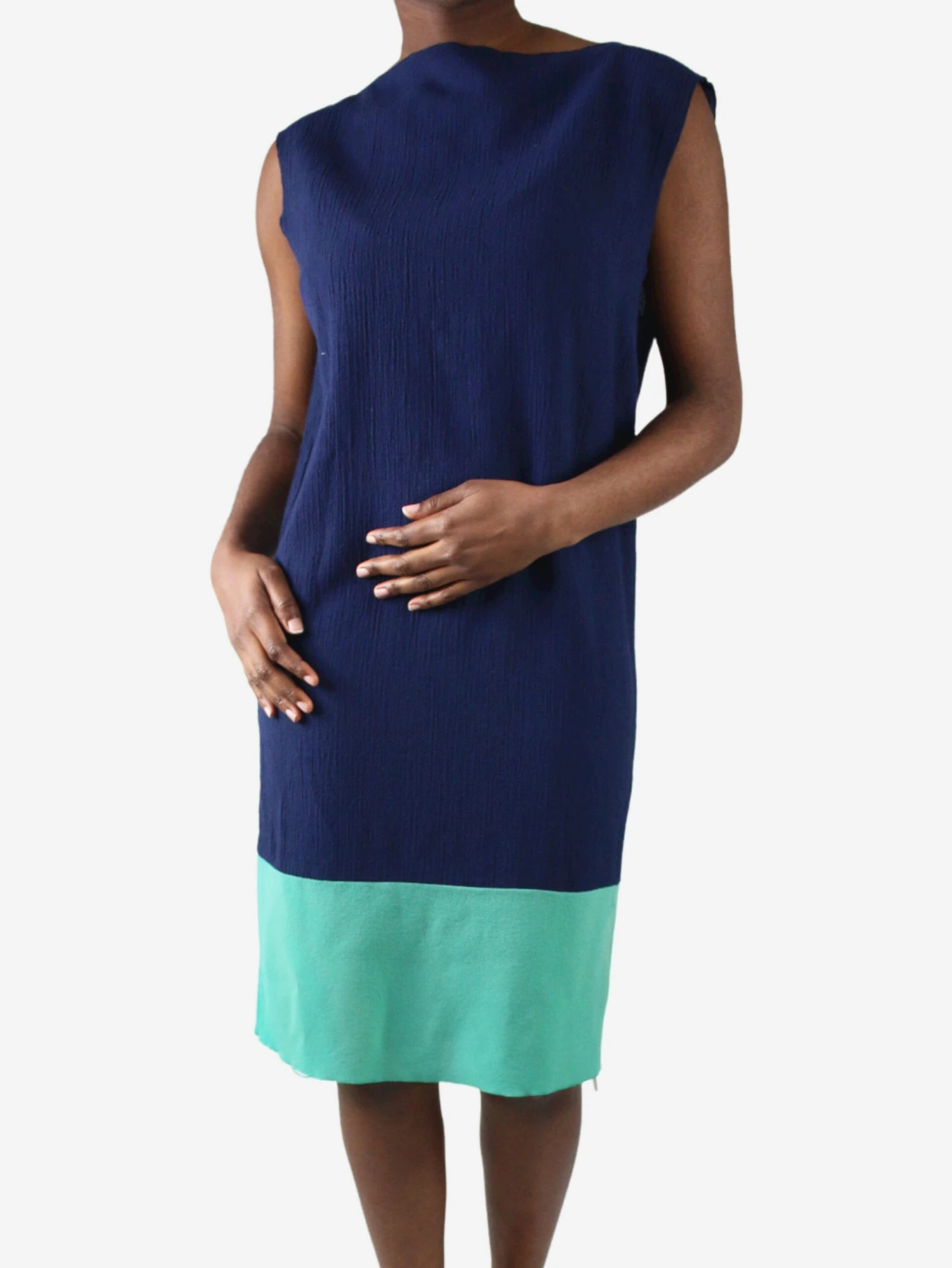 Navy Sleeveless Shift Dress - Size M 3 Navy Sleeveless Shift Dress - Size M