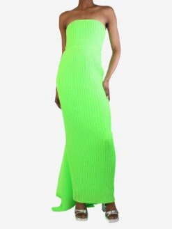 Green Strapless Pleated Maxi Dress - Size UK 6 -The Dress Suite IMG 5744 17cb3b8a 9ccf 47f3 a657 6afe7e63309e