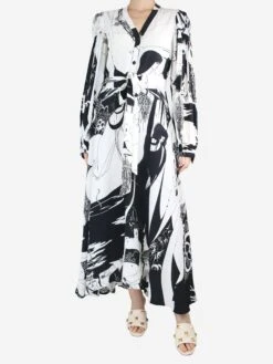 Loewe Black And White All-over Printed Dress - Size UK 8