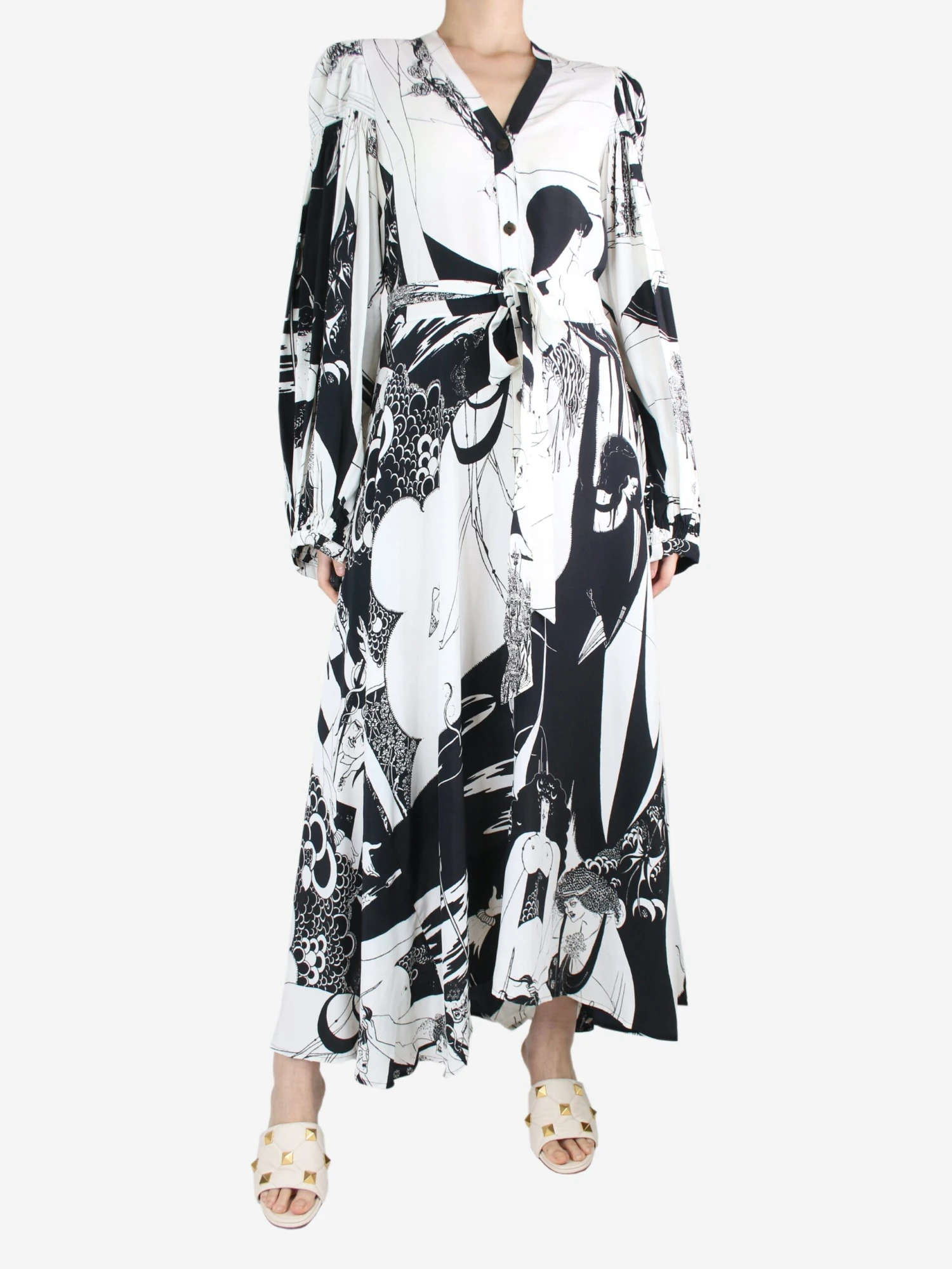 Loewe Black And White All-over Printed Dress - Size UK 8 5 Loewe Black And White All-over Printed Dress - Size UK 8 - Image 3