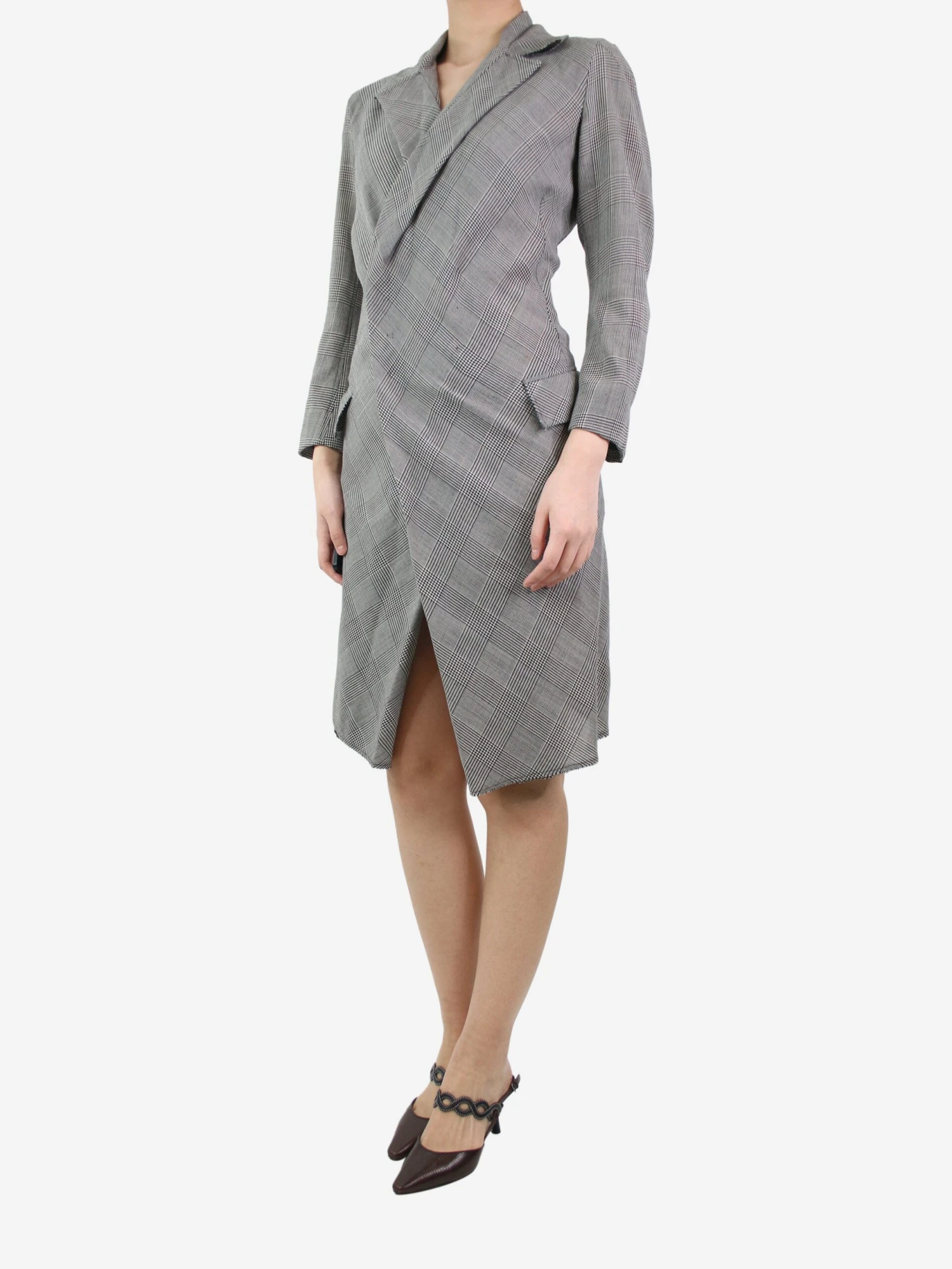 Junya Watanabe Black And White Houndstooth Shirt Dress - Size UK 8 5 Junya Watanabe Black And White Houndstooth Shirt Dress - Size UK 8 - Image 3