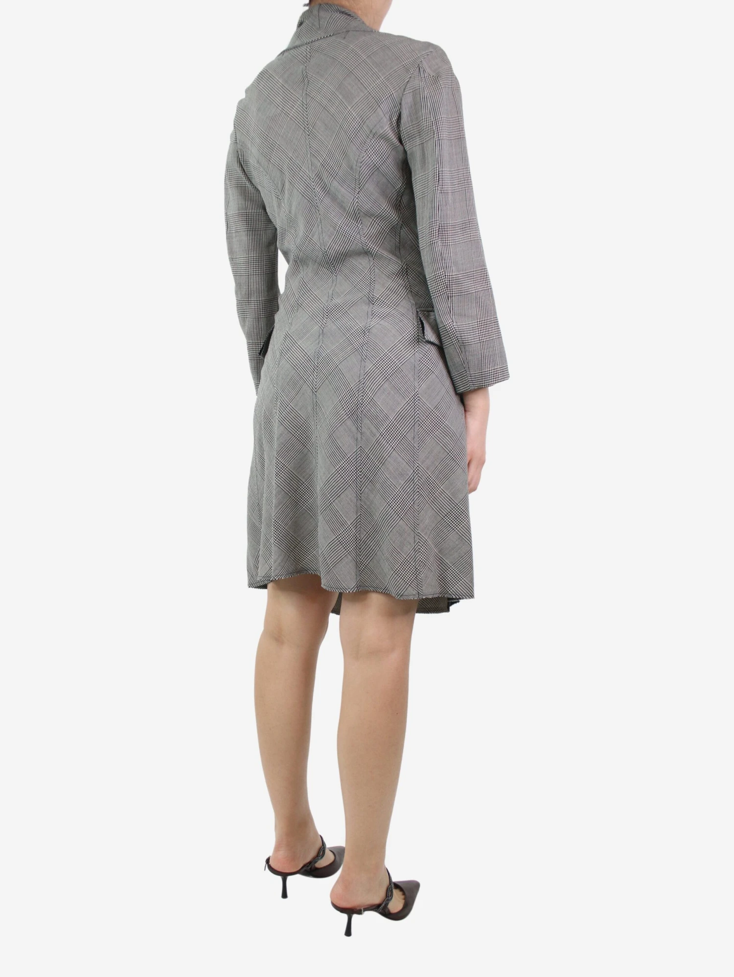 Junya Watanabe Black And White Houndstooth Shirt Dress - Size UK 8 4 Junya Watanabe Black And White Houndstooth Shirt Dress - Size UK 8 - Image 2