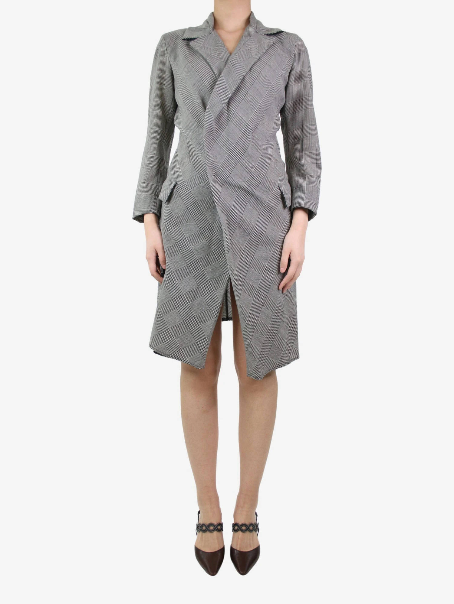 Junya Watanabe Black And White Houndstooth Shirt Dress - Size UK 8 3 Junya Watanabe Black And White Houndstooth Shirt Dress - Size UK 8