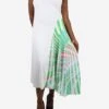 Emilio Pucci White Asymmetric Strap Pleated Midi Dress - Size UK 16