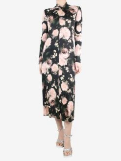 Erdem Black Floral Printed Midi Dress - Size UK 12 -The Dress Suite IMG 5943 7230f485 651f 4097 b4de 90e464f5b3f1