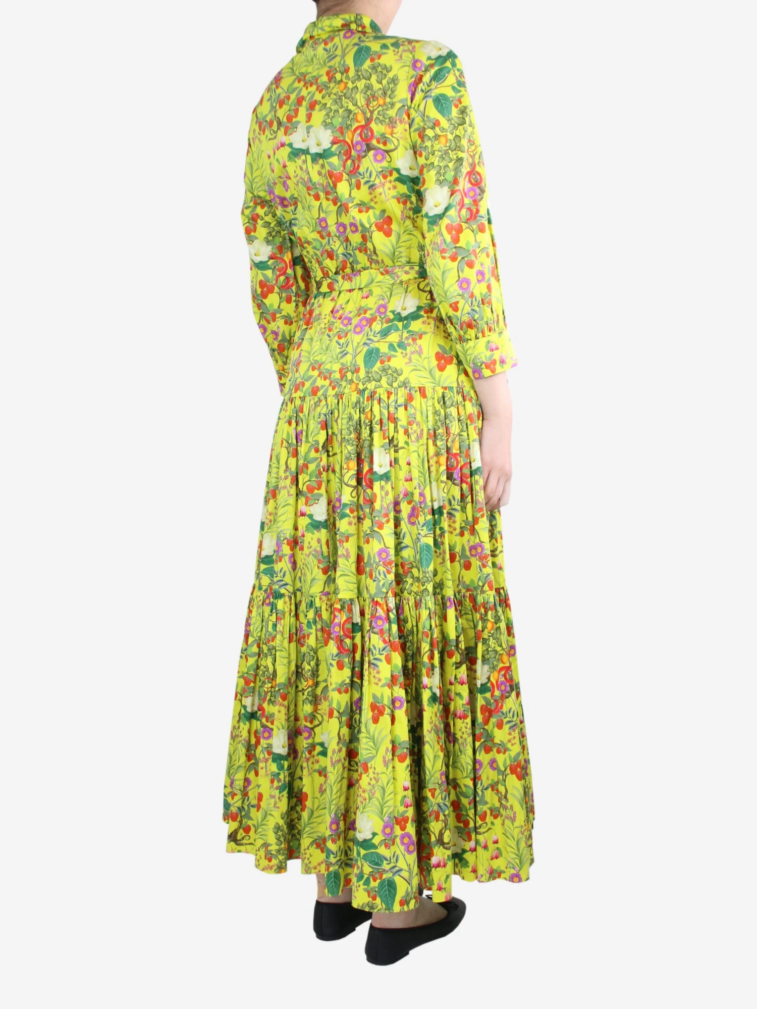 Yellow Belted Floral Printed Dress - Size UK 10 4 Yellow Belted Floral Printed Dress - Size UK 10 - Image 2